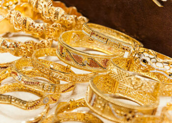 Gold bracelets for sale in the Gold Souk, Dubai