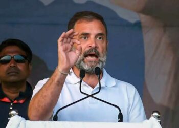 Congress leader Rahul Gandhi speaks at a public meeting during the 'Bharat Jodo Nyay Yatra', in Aurangabad district | PTI