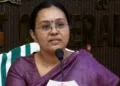 Health minister Veena George addresses media in Thiruvananthapuram. Photo: Screengrab/ Manorama News