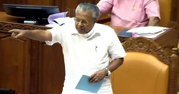 Kerala, Aug 24 (ANI): Kerala Chief Minister Pinarayi Vijayan speaks during the Kerala assembly session, in Thiruvananthapuram on Monday. (ANI Photo)