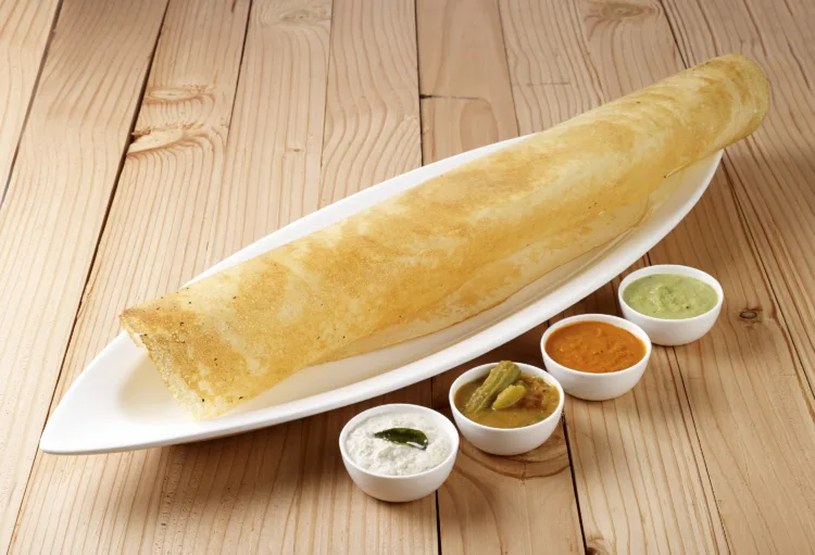 dosa on wooden background