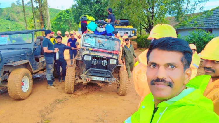 വയനാട്ടിലെ ദുരന്തഭൂമിയിൽ രക്ഷാപ്രവർത്തനെത്തിയ ശ്രീരാജ്