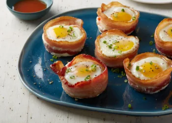 Food Network Kitchen’s Whole30 Bacon and Egg Cups, as seen on Food Network.