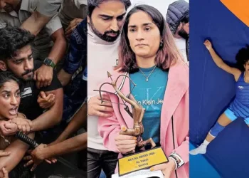 Vinesh Phogat came forward protesting and wrestling