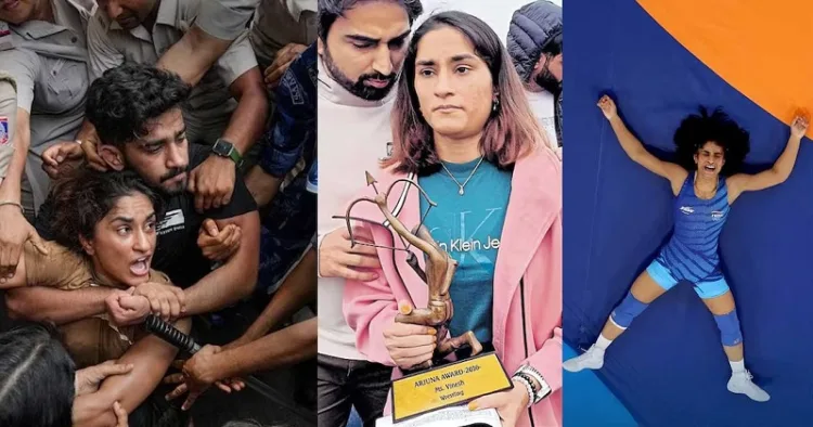 Vinesh Phogat came forward protesting and wrestling