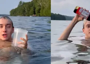 Vlogger Makes Cucumber Salad While Floating On Lake