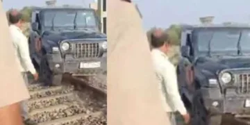 Youth arrested for driving jeep on railway tracks to film reel