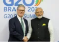 Prime Minister Narendra Modi meets UK Prime Ministers on the sidelines of the G-20 Summit in Rio de Janeiro, Brazil