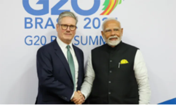 Prime Minister Narendra Modi meets UK Prime Ministers on the sidelines of the G-20 Summit in Rio de Janeiro, Brazil