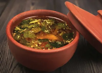 South Indian Made Rasam Recipe with Clay Bowl