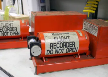 WASHINGTON, DC - JULY 7: In this handout photo provided by the National Transportation Safety Board, the Asiana Airlines flight 214 flight data recorder (L) and the cockpit voice recorder (R) are displayed in the NTSB's laboratory on July 7, 2013 in Washington, DC. The Boeing 777 passenger aircraft from Asiana Airlines coming from Seoul, South Korea crashed landed on the runway at San Francisco International Airport. Two people died and dozens were injured in the crash.  (Photo by NTSB via Getty Images)