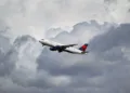 Los Angeles, California, USA - March 8, 2013 - Delta Airlines Airbus A320-212 takes off from Los Angeles Airport on March 8, 2013. The plane has a range of 5,900 km with 150 seats.