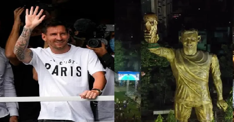 ​”ഫുട്ബോൾ മാന്ത്രികൻ മെസ്സി ഇന്ത്യയിൽ: ‘ഗോട്ട് ടൂർ’ തുടങ്ങി; 70 അടി പ്രതിമ അനാച്ഛാദനം ചെയ്തു, രാജ്യം ആവേശത്തിൽ!”